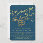 Zuhause für das Holidays Gold Glitzer Party Einlad Einladung (Vorderseite)