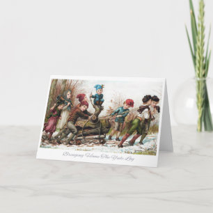 Zuhause für das Weihnachten-Protokoll Feiertagskarte