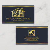 Zuhause für den Bau von beruflichen Goldlinien Visitenkarte (Vorne/Hinten)