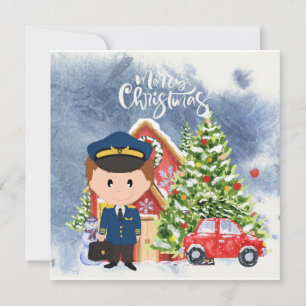 Zuhause für den Fliegerflug im Piloten: Die Weihna Feiertagskarte