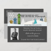 Zuhause für den Urlaub grau Postkarte (Vorne/Hinten)