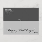 Zuhause für den Urlaub grau Postkarte (Rückseite)