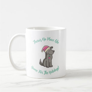 Zuhause für den Weihnachtshund in der Weihnachtsze Kaffeetasse