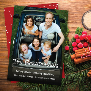 Zuhause für die Ankündigungskarte für den Urlaub Feiertagskarte