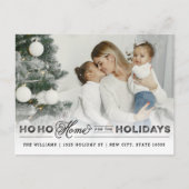 Zuhause für die Feiertage-Foto-Ankündigung Postkarte (Vorderseite)