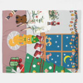 Zuhause für die Feiertage-Illustration Fleecedecke (Vorderseite (Horizontal))