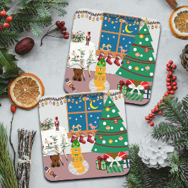 Zuhause für die Feiertage-Illustration Getränkeuntersetzer