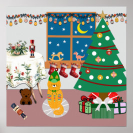 Zuhause für die Feiertage-Illustration Poster