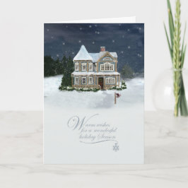 Zuhause für die Feiertags-Weihnachtskarte Feiertagskarte
