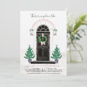 Zuhause für die Feiertags-WeihnachtsParty Einladung (Stehend Vorderseite)