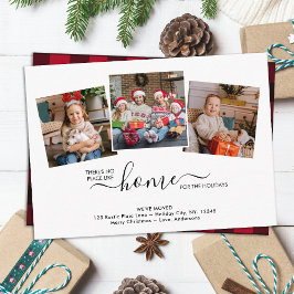 Zuhause für die Ferien 3 Foto Rot Karierte Bewegun Ankündigung