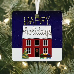 Zuhause für die Festtage Ornament Aus Metall