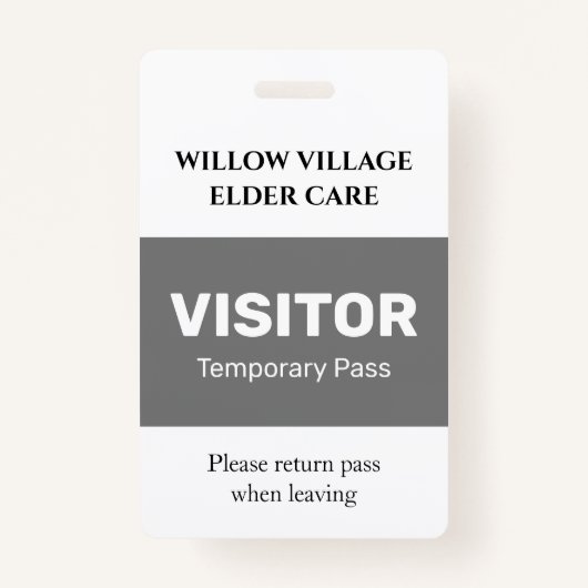 Zuhause für die Gray Temporary Visitor Pass Hospit Ausweis (Vorderseite)