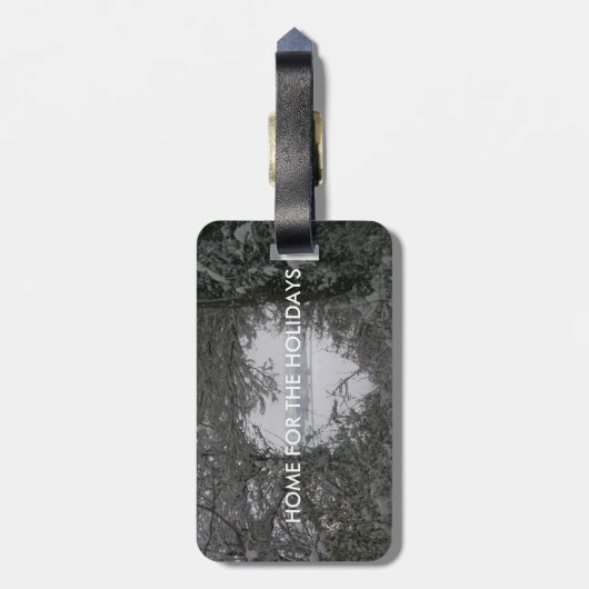 Zuhause für die Liebe Holidays Foto Schneefeld Gepäckanhänger (Rückseite vertikal)