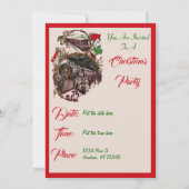 Zuhause für die Party Einladung der Weihnachtsbahn (Rückseite)