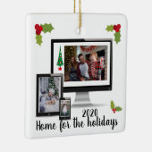 Zuhause für die virtuelle Holidays-Pandemie 2020 Keramikornament (Rechts)