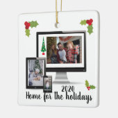 Zuhause für die virtuelle Holidays-Pandemie 2020 Keramikornament (Links)