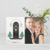 Zuhause für die Weihnachtsfotokarte Einladung (Stehend Vorderseite)