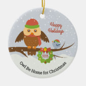 Zuhause für die Weihnachtsschneekugel Keramik Ornament (Vorne)