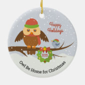 Zuhause für die Weihnachtsschneekugel Keramik Ornament (Hinten)