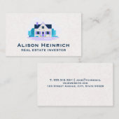 Zuhause für echte Anwesen-Logos mit Garten Visitenkarte (Vorne/Hinten)