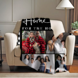 Zuhause für Familienfotos für Feiertage Fleecedecke