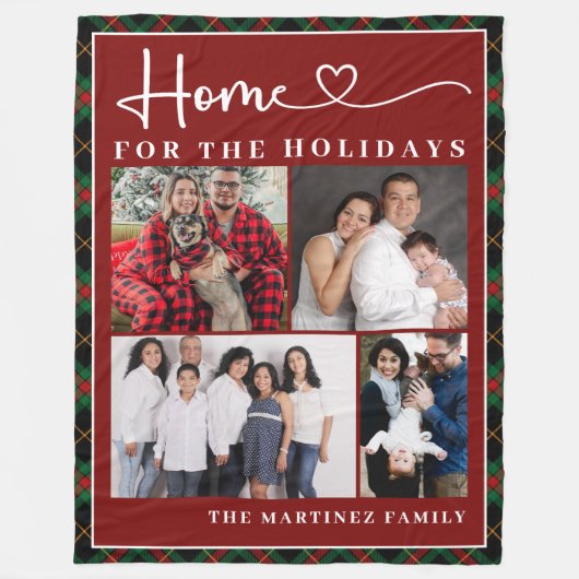 Zuhause für Familienfotos für Feiertage Fleecedecke (Vorderseite)