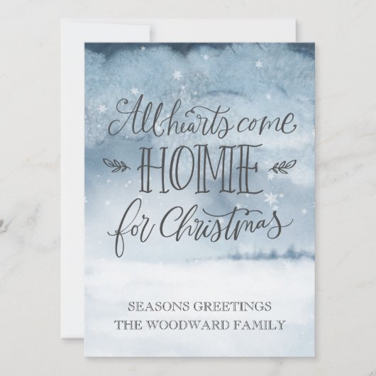 Zuhause für Feiertage Feiertagskarte (Vorderseite)
