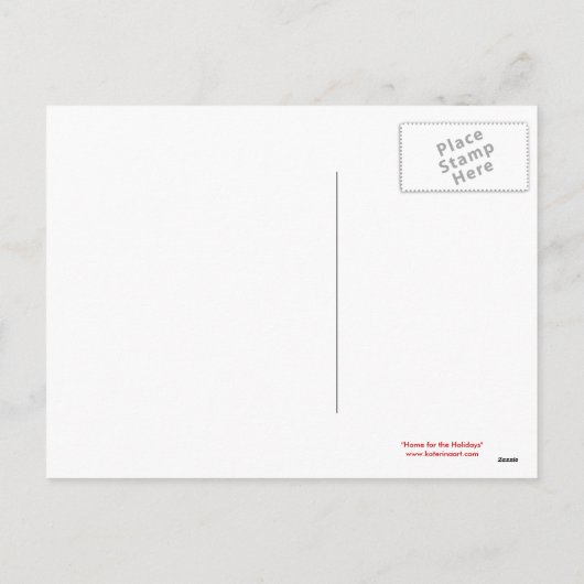 Zuhause für Feiertage Feiertagspostkarte (Rückseite)