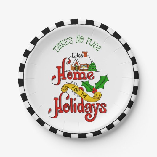Zuhause für Feiertage Pappteller (Vorderseite)
