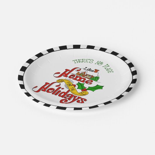 Zuhause für Feiertage Pappteller (Schrägansicht)