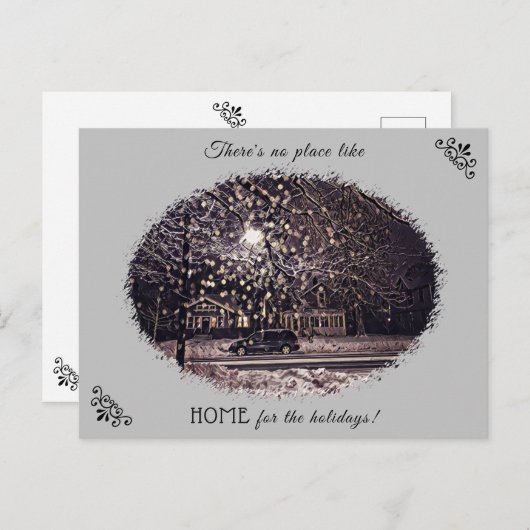 Zuhause für Feiertage Postkarte (Vorne/Hinten)