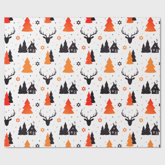 Zuhause für Feiertage | Weihnachten Geschenkpapier (Flach)