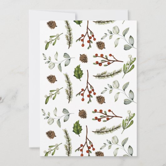 Zuhause für Feiertage, Weihnachtsfeiertage Einladung (Rückseite)