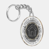 Zuhause für Schwarz, Gold und Silber - Realtor Cus Schlüsselanhänger (Vorderseite links)