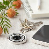 Zuhause für Schwarz, Gold und Silber - Realtor Cus Schlüsselanhänger (Seite)