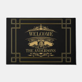 Zuhause für Schwarz- und Goldrahmen Fußmatte (Vorderseite)