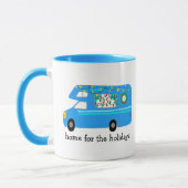 ZUHAUSE FÜR URLAUB Retro Christmas Camper CUSTOM Tasse (Links)
