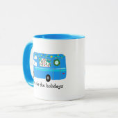 ZUHAUSE FÜR URLAUB Retro Christmas Camper CUSTOM Tasse (Vorderseite Links)