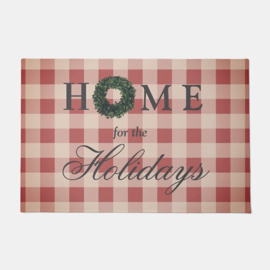 Zuhause für Weihnachten im Weihnachtsschreiben Kar Fußmatte (Vorderseite)