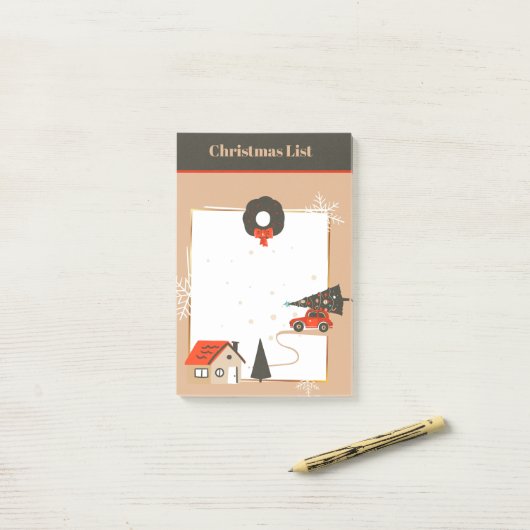 Zuhause für Weihnachts-Post-It-Notes Post-it Klebezettel (Auf Schreibtisch)