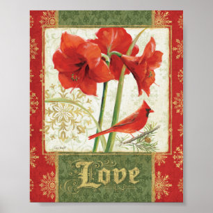 Zuhause für Weihnachtsamaryllis-Liebe Poster