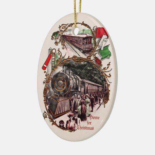 Zuhause für Weihnachtsbaumschmuck aus den 1900er J Keramikornament (Links)