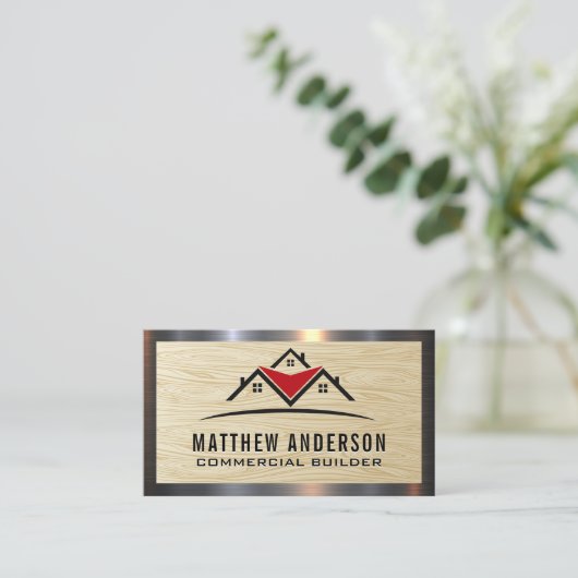 Zuhause für Wohnimmobilien | Holzkörner Visitenkarte (Stehend Vorderseite)