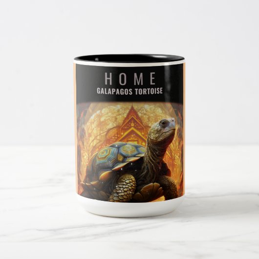Zuhause Galapagos Tortoise Zweifarbige Tasse (Mittel)