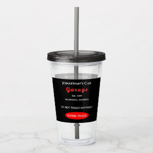 Zuhause Garage Car Mechanical Acrylic Tumbler mit Acryltrinkbecher