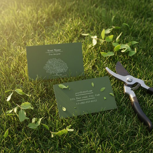 Zuhause Gärtner, Visitenkarte für Baumchirurgen