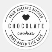 Zuhause gebacken mit Liebe Runder Aufkleber (Vorderseite)