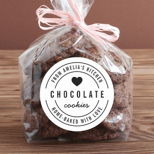 Zuhause gebacken mit Liebe Runder Aufkleber