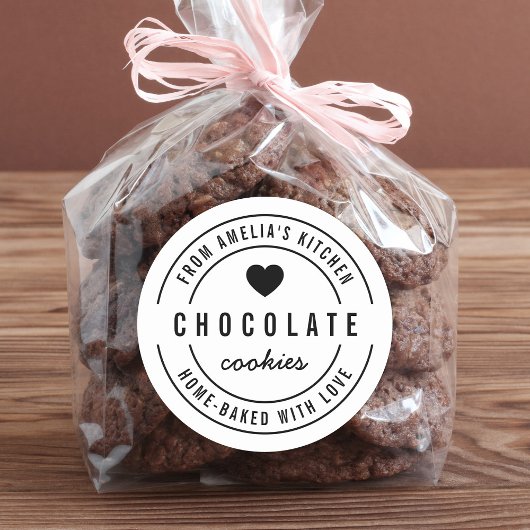 Zuhause gebacken mit Liebe Runder Aufkleber